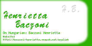 henrietta baczoni business card